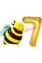 Bee Bee Concept 7 Years Old Balloon Set Bee Balloon and Gold Number Balloon Birthday Balloon Set - 2