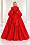 Maxi Boy Balloon Sleeves Stylish Taffeta Event Dress Cou-87 - 2
