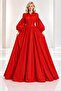 Maxi Boy Balloon Sleeves Stylish Taffeta Event Dress Cou-87