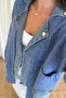 WOMEN'S JEANS GARNISH LARGE POCKET OVERSIZE CARDIGAN - 2