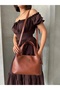 Derkon 100% Genuine Leather Women's Hand and Shoulder Bag in Tan Color - 2