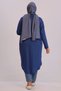 38110 Plus Size Low Sleeve Combed Cotton Tunic - Indigo - 6