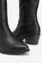 Embroidered Zipper Detailed Western Long Women's Cowboy Boots Black - 6