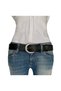 100% Genuine Leather, Black Women's Jeans Belt with Silver Buckle 4 Cm=an-byn-18 - 3