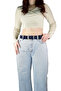 100% Genuine Leather, 4 cm Suede Navy Blue Women's Belt with Silver Buckle; Jeans, Sports Belt=Suede.63.Navy Blue - 2