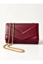 Women's Burgundy Envelope Box Shoulder Bag - 3