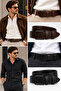2 Pack Black Brown Men's Genuine Leather Black Buckle Men's Jeans Belt 4.5 cm Black-Brown - 4