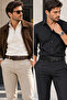 2 Pack Black Brown Men's Genuine Leather Black Buckle Men's Jeans Belt 4.5 cm Black-Brown - 2