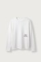 Men's Boxy Fit Crew Neck Washed Printed Sweatshirt Ecru