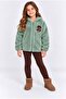 Girl's Plush Cardigan Hooded Zippered Teddy Bear Embroidered Soft Warm Coat Ak4128