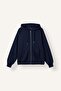 Relax Fit Hooded Basic Plain Thick Sweatshirt Fabric Cardigan C1809Ax25Au - 5