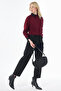 Half Turtleneck Viscose Knitwear Tunic Claret Red - 3
