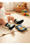 2-Piece Non-Slip Leather Sole (Cheerful Car-Adventurer Wolf) Comfortable Baby Kids Sandals Socks Booties Slippers Home Kindergarten Shoes - 2