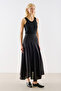 Asymmetric Draped Cotton Skirt Black - 3