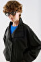 Technical Fabric Buttoned Bomber Jacket Black - 4