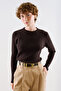 Hair Braided Knitted Sweater Brown - 3