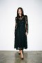 Black Long Sleeve Midi Dress