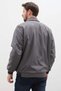 Metal Emblem Zippered Polo Collar Coat with Elastic Sleeves - 8