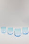 Marseille Set of 4 Whiskey Glasses Blue-Turquoise 345 Cc - 2