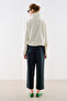 Technical Fabric Buttoned Bomber Jacket Ecru - 2