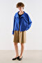 Technical Fabric Buttoned Bomber Jacket Blue - 2