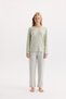 100% Cotton Long Sleeve Soft Textured Comfortable Cut Pajama Set27403