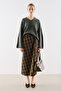 V-Neck Short Knit Sweater Dark Gray - 4