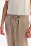 Men's Beige Elastic Waist Breathable Modal Blend Soft Touch Relaxed Fit Jogger Pants A61Y3031 - 5