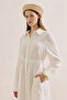 Linen Belted Shirt Dress Ecru - 4