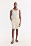 Men's Ecru Elastic Waist Cotton Jacquard Regular Fit Shorts A61Y3632