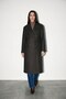 Bitter-Brown Asymmetrical Closure Button and Pocket Detail Long Coats
