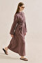 Linen Belted Shirt Dress Lavender