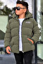 Boys' Hooded Printed Reflective Detailed Nova Fabric Winter Inflatable Coat Km4017 - 6