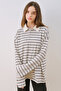 Striped Collar Sweatshirt Black - 2