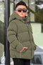 Boys' Hooded Printed Reflective Detailed Nova Fabric Winter Inflatable Coat Km4017 - 3