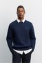 Men's Navy Blue Crew Neck 3 Thread Threaded -4 Degree Resistant Regular Fit Sweatshirt A62Y1291