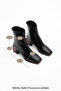 Women's Heeled Boots & Booties Blunt Toe Wood Pattern Heel Zippered Daily Classic Boots Sayen Black Croco - 8