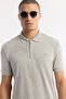 Men's Gray Polo Neck Jacquard Elastane Regular Fit T-Shirt A51Y1059 - 2