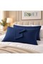 2 Pcs Navy Blue Cotton Covered Pillow Case - 50X70 cm - 3