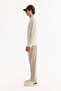 Men's Ecru Crew Neck Soft Touch Textured Knitwear Regular Fit Sweater A52Y5028 - 5