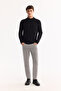 Men's Black Crew Neck Soft Touch Textured Knitwear Regular Fit Sweater A52Y5028 - 6