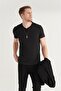 Men's Black 100% Cotton V-Neck Regular Fit T-Shirt E001001 - 3