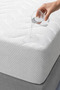 Liquid-Proof Quilted Patterned Fitted Base Mattress Mattress Pad Set |   Quilted Patterned Fitted Mattress Pad and 2-Piece Pillow Mattress Protector White |   Single - Double - 3