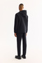 Men's Black Hooded Zippered Bi-Stretch Technical Fabric Regular Fit Sweatshirt A52Y1332 - 4