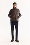 Men's Brown Fur Collar Leather Look Comfort Fit Napa Coat A52Y6060 - 7
