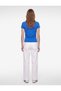 Cotton Slim Fit Boat Neck Short Sleeve Draped T-Shirt - 3