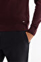 Men's Burgundy Crew Neck Textured Knitwear Regular Fit Sweater E005109 - 3