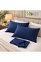 2 Pcs Navy Blue Cotton Covered Pillow Case - 50X70 cm - 7
