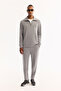 Men's Gray Elastic Waist Lace-Up Soft Touch Bi-Stretch Regular Fit Sweatpants A52Y3406 - 2