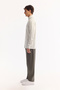 Men's Gray Bottomed Collar Soft Touch Striped Comfort Fit Shirt A52Y2112 - 3
